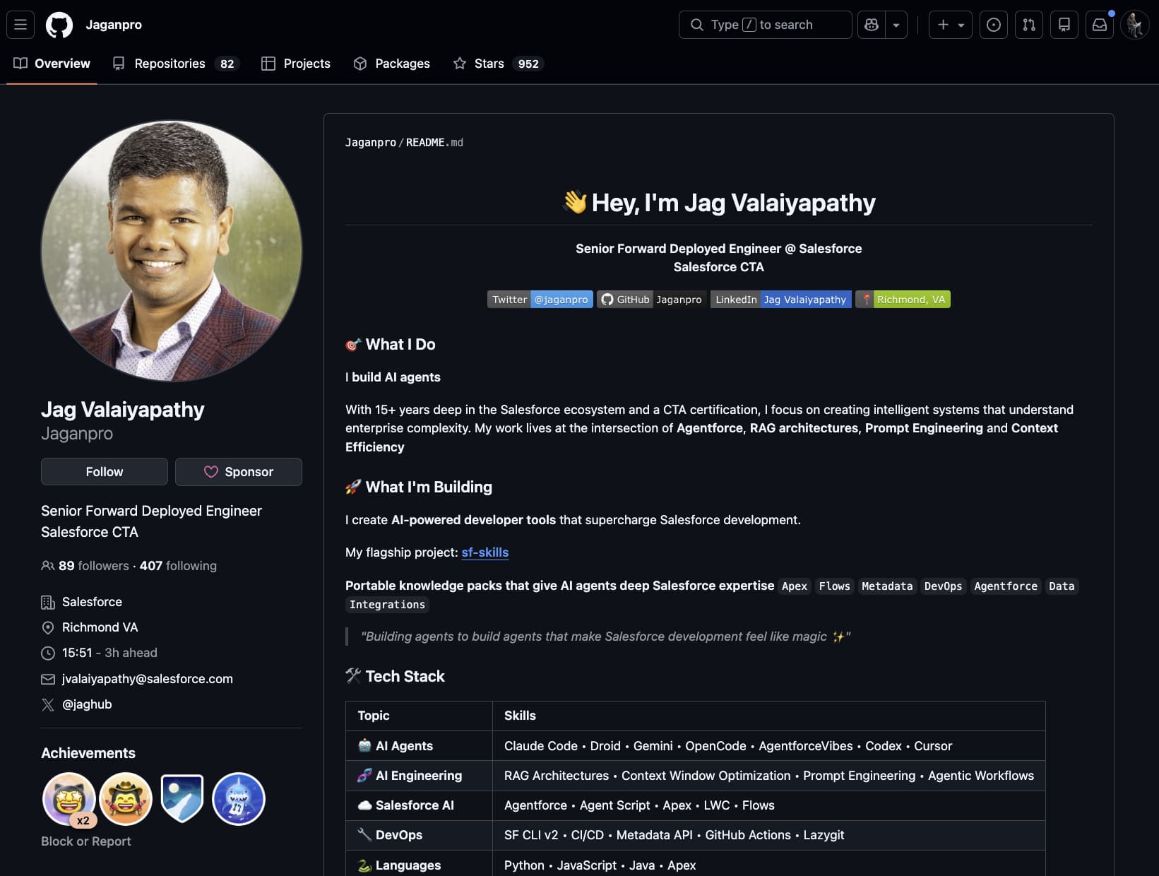 Jag Valaiyapathy - Salesforce CTA and creator of sf-skills